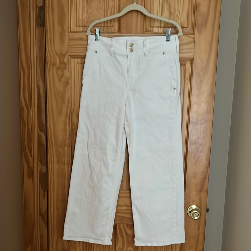 J. Crew Women's white wide leg ankle Leg Jeans size 27